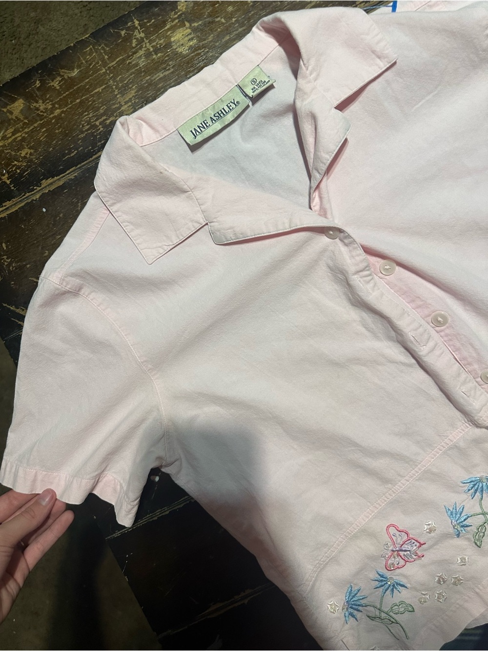 Jane Ashley Pastel Pink Women's Button-Up Top